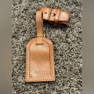 Louis Vuitton Tan Leather Luggage Bag Tag